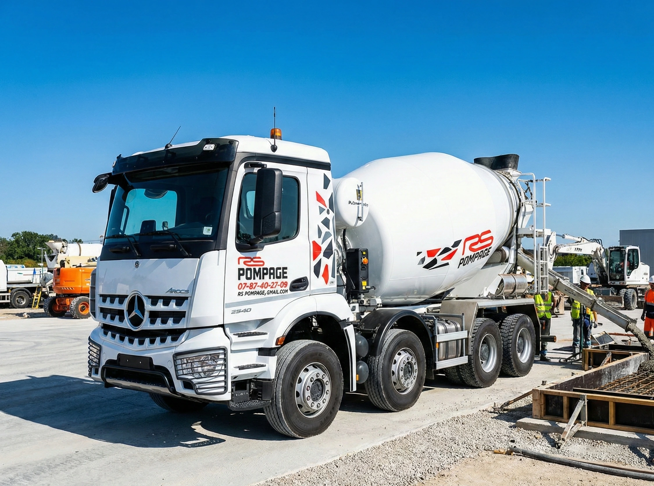 Camion toupie malaxeur 7,5m³ livraison béton Lyon Rhône-Alpes